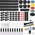 604 Pcs Cable Management Kit, 4 Cord Organizer Sleeve, 7 Cable Holder, 38 Adhesive Cord Clips, 40 Pcs+5 Roll Cable Organizer Straps 200 Cable Ties 300 Cable Wire Clips for PC TV Under Desk by LoveBB