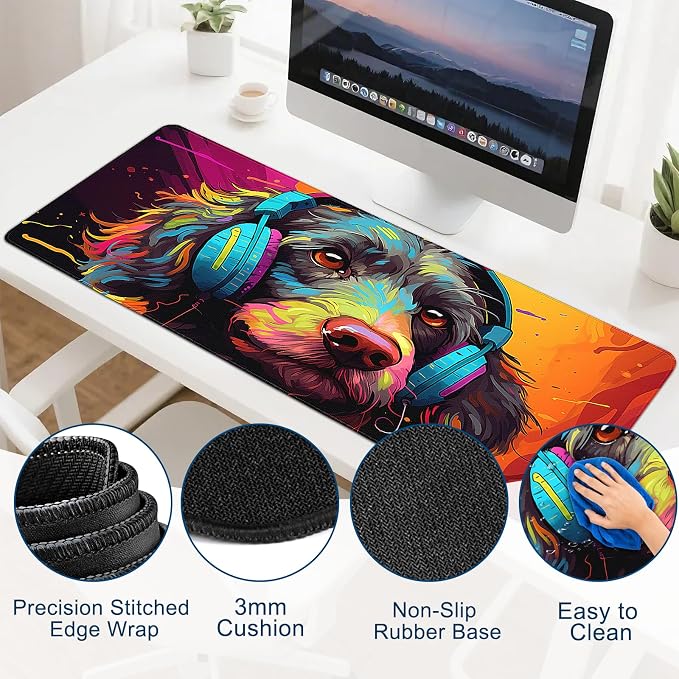 Gaming Mouse Pad, Desk Mat for Keyboard and Mouse, Large Mouse Pad for Desk, Computer Mousepad - Image 4