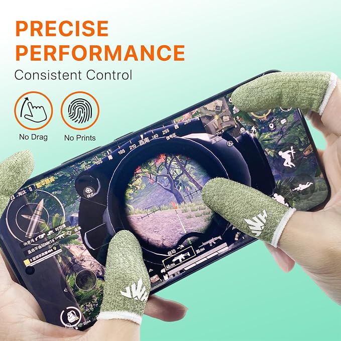 10 Pack Silver Fiber Dedales Gamer Profesionales Anti Slip Sweat Proof Gaming Finger Thumb Sleeves Cots Breathable Mobile Phone Gamer Gloves Guantes para Durable Covers for Pubg - Image 2