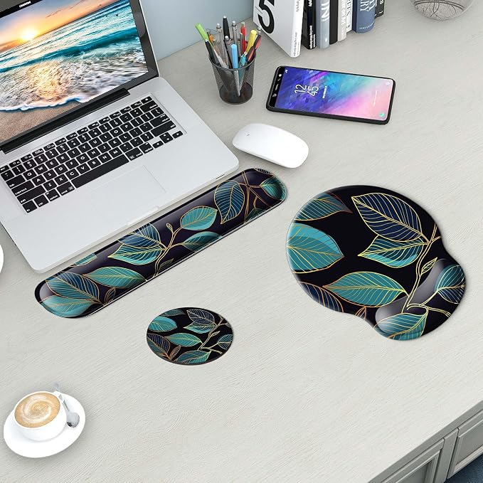 Mouse Pad and Keyboard Wrist Rest Support,Ergonomic Mouse Pad Set - Image 3