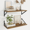 Axeman Deep Floating Shelves, 24'' x 10'' Brown Wall Shelves Set of 2 by Axeman