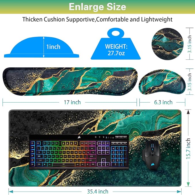 Canjoy Desk Mat with Wrist Rest, Keyboard and Mouse Pad Wrist Support Pad - Image 6