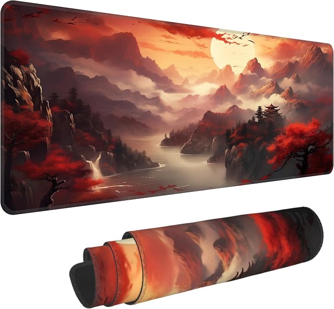 Dark Canyon Desk Mat, XL 31.5"x11.8" Large Mouse Pad, Full Moon Extended Gaming Mouse Mat,Non-Slip Rubber Base Waterproof with Stitched Edges for Gaming Office Home Decor by Unknown