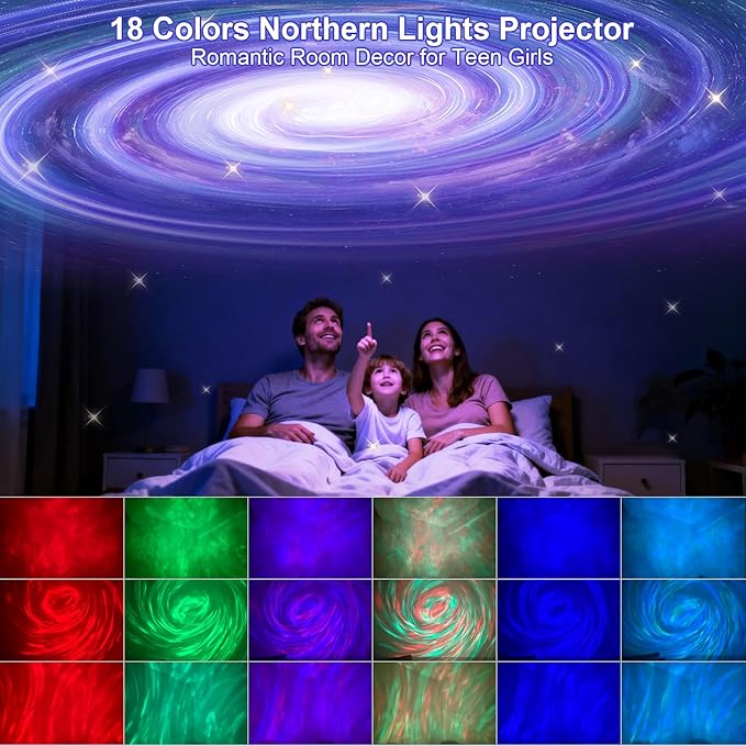 3 in 1 Light Projector for Room Decor Aesthetic, Northern Lights Projector, Ocean Lamp & Galaxy Projector for Bedroom Decor, Valentine's Day Gifts for Adults Teen Girl Gifts Ambient Lighting - Image 3