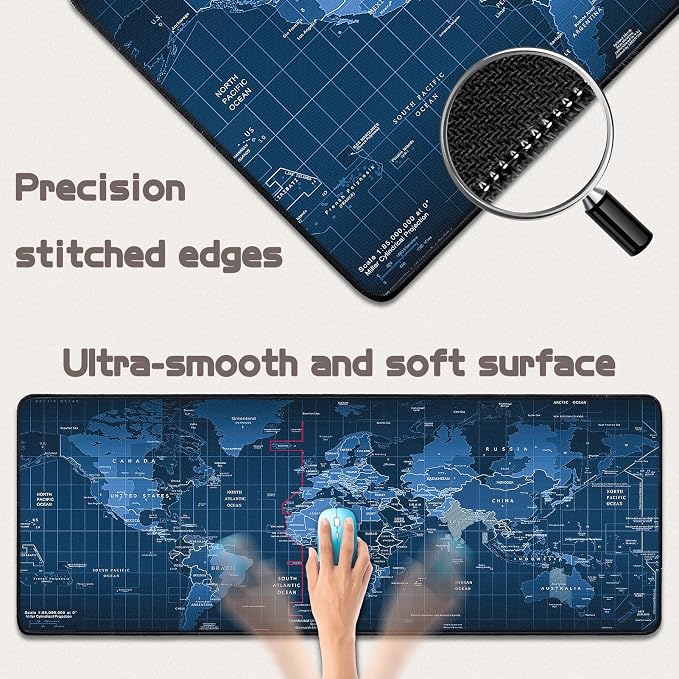 Mouse Pad Gaming - Desk Mat for Keyboard and Mouse - Large Mouse Pads for Desk, Gaming Mousepad with Non-Slip Base, Desks Pad (31.5" X 11.8") for Game, Office and Home - Image 3