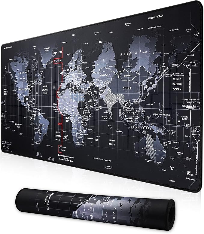 XXL Professional Large Mouse Pad & Computer Game Mouse Mat (35.4x15.7x0.1IN, Map) (90 * 40 Map) by Cmhoo