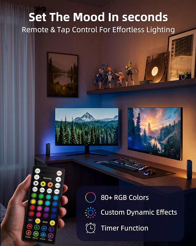 EZVALO Wireless RGB Light Bars, Rechargeable LED Mood Lights with Remote - Image 7