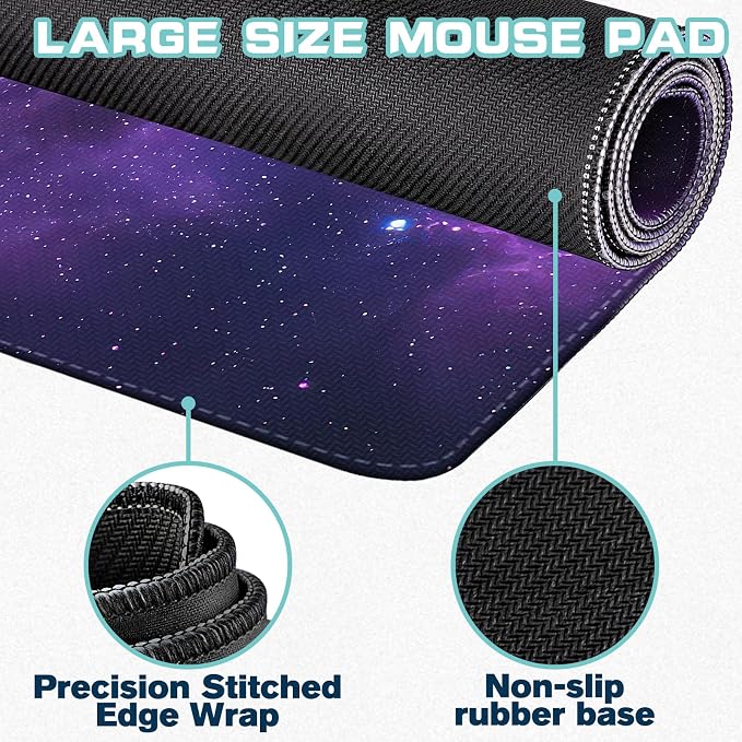 Mouse Pad Gaming - Desk Mat for Keyboard and Mouse - Large Mouse Pads for Desk, Gaming Mousepad with Non-Slip Base, Desks Pad (31.5" X 11.8") for Game, Office and Home - Image 2