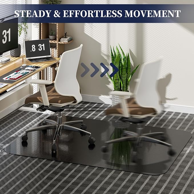 Desk Chair Mat for Carpet 36"x48" for Low Pile Carpets, Black | Non-Slip Studded,2.2MM Thick Carpet Chair Mat，Transparent PVC Computer Chair Mat, Easy Glide, Scratch-Resistant - Image 7