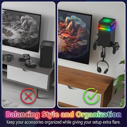 Fosmon Wall Mount for Xbox Series X/S Gaming Console Shelf Kit Stand - Image 3