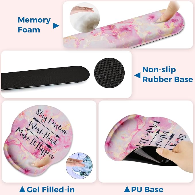 Mouse Pad and Keyboard Wrist Rest Support,Ergonomic Mouse Pad Set - Image 5