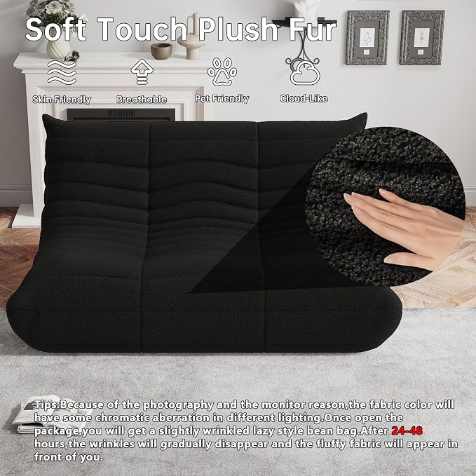WHGBJA Oversized Bean Bag Chair for Adults with Memory Foam 3 Seater Couch | Floor Sofa Couch for Gaming, Reading, Bedroom, Living Room, Comfy, Boneless, Ergonomic - Image 3