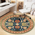 Office Chair Mat for Hardwood Floor, Vintage Computer Gaming Rolling Low Pile Carpet Floor Chair Mat, Anti-Slip Backing Round Desk Rug Floor Mat for Home by Heavyoff