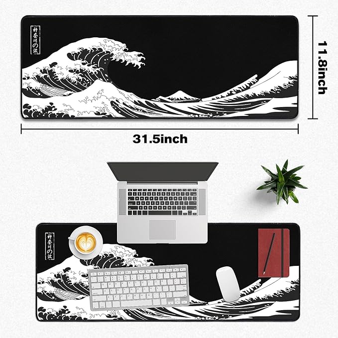 Mouse Pad Gaming - Desk Mat for Keyboard and Mouse - Large Mouse Pads for Desk, Gaming Mousepad with Non-Slip Base, Desks Pad (31.5" X 11.8") for Game, Office and Home - Image 5