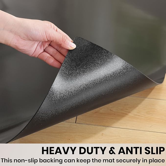 Black Office Chair Mat for Hardwood Floor, 48 x 72 in Desk Floor Protector | Heavy Duty Plastic Floor Mat, Smooth Rolling, Easy to Clean, Protects Wood & Tile Floors, Ideal for Computer & Gaming Chairs - Image 6