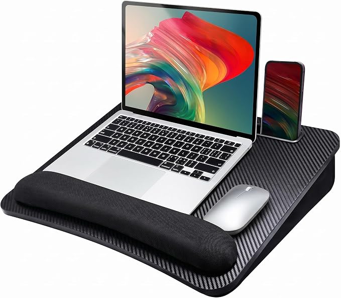 HUANUO Laptop Lap Desk with Cushion, Fit up to 15.6" Laptop, Black by HUANUO
