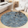 Office Chair Mat for Hardwood Floor, Vintage Computer Gaming Rolling Low Pile Carpet Floor Chair Mat, Anti-Slip Backing Round Desk Rug Floor Mat for Home by Heavyoff