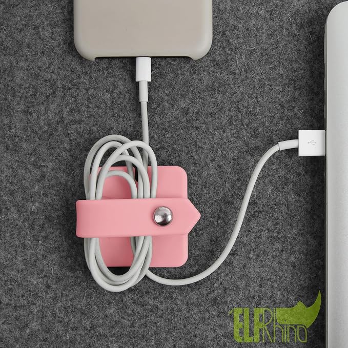 Cord Organizer Earbuds Holder Earphone Wrap Earphones Organizer Headset Headphone Earphone Wrap Winder Cord Manager Cable Winder Set of 3(Pink) - Image 8