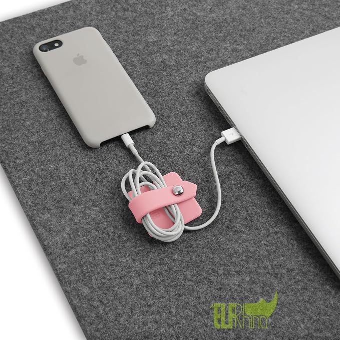 Cord Organizer Earbuds Holder Earphone Wrap Earphones Organizer Headset Headphone Earphone Wrap Winder Cord Manager Cable Winder Set of 3(Pink) - Image 7