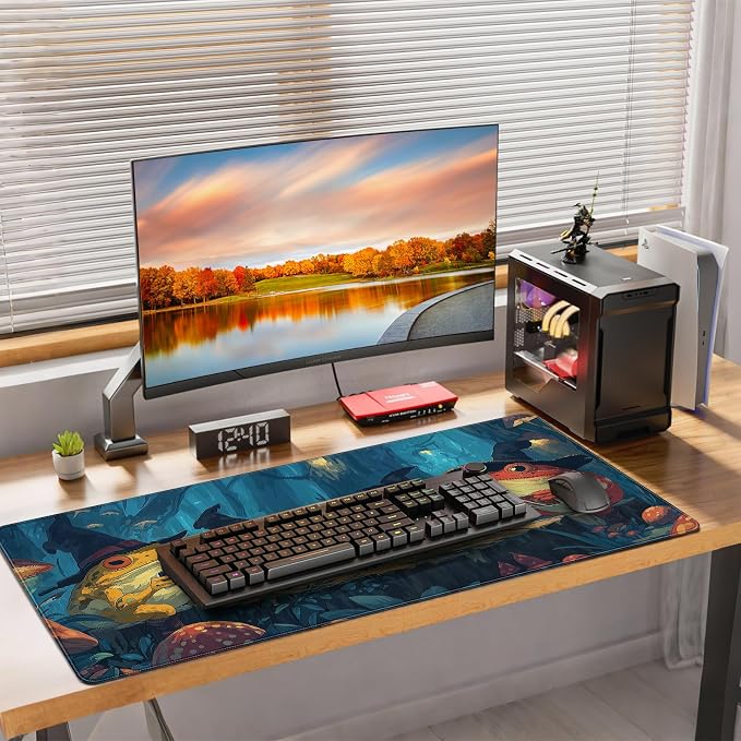Anime Frog Playing Card Gaming Mouse Pad, Extended 35.4 x 15.7 Inches, Non-Slip Rubber Base, Stitched Edges,Water Proof， XXL Desk Mat - Image 7