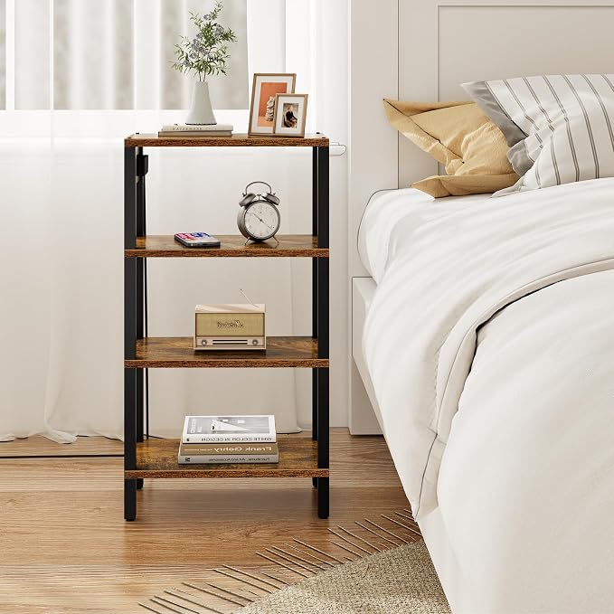 TUTOTAK Narrow Side Table Set of 2, Small End Table with Charging Station - Image 7