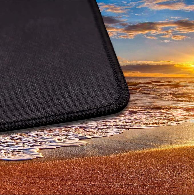 Sunset Beach Large Gaming Mouse Mat with Stitching Edges, Office Desk Mat | Large Extended Mouse Pad; Full Desk Coverage; Waterproof Coating; Stable Anti-Slide Base For Gaming, Office, Study Daily Use - Image 4
