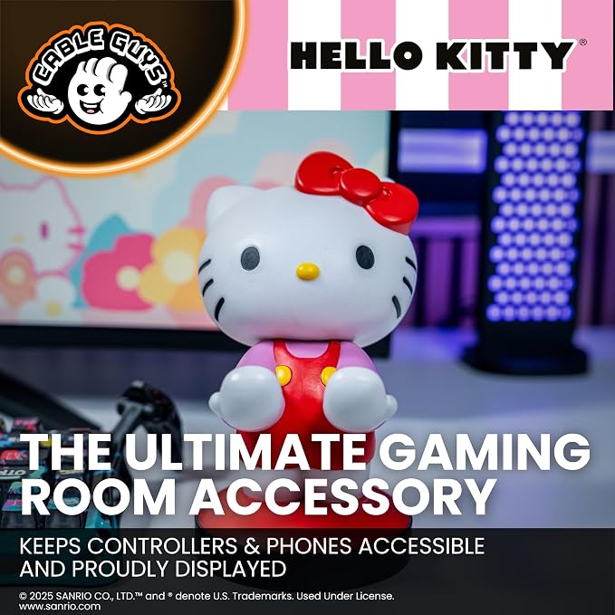 Cableguys Hello Kitty Controller Holder & Phone Stand - Gaming Setup Accessories for Desk and Game Room, Controller Stand Compatible with Xbox, PlayStation & Most Standard Game Controllers - Image 2