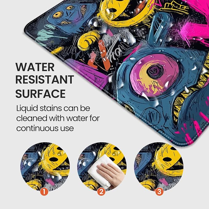 35.4 x 15.7 inches，Extra Large Gaming Mouse Pad，with Fun Graffiti Artwork Desk Mat, School, and Home Decoration，Mouse Pads for Workstation, Striking Text Design Features a Non-Slip Rubber Base - Image 3