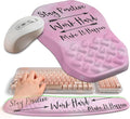 2-in-1 Ergonomic Set, Wave Keyboard Wrist Rest and Massage Slope Mouse Pad Wrist Support, Rebound Memory Foam for Relieve Carpal Tunnel Syndrome and Wrist Pain (Stay Positive) by Gleamtide