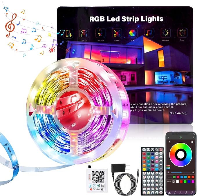 NBBUFF Led Lights for Bedroom 100FT, RGB Led Strip Lights Music Sync by Unknown