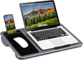 LAPGEAR Home Office Left-Hand Lap Desk – Silver Carbon, Fits 15.6” Laptops by LapGear