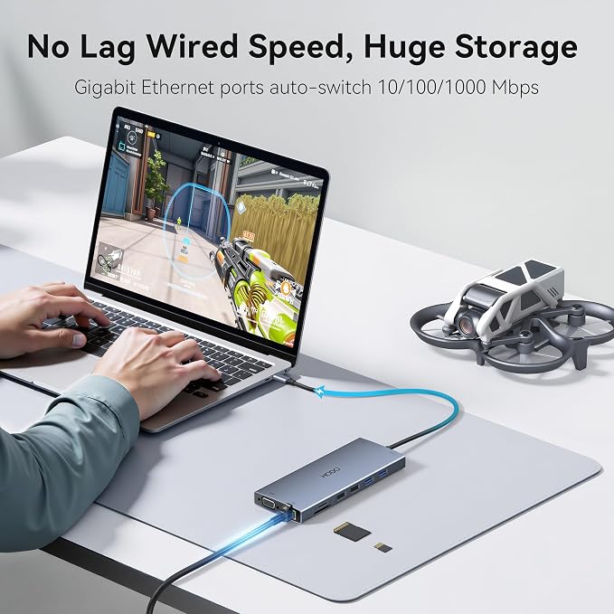 USB C Docking Station Dual Monitor for HP,Laptop Docking Station 3 Monitors - Image 8