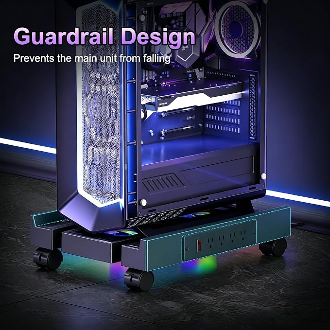 Adjustable PC Tower Stand with Cooling Fans, Outlet, Fits Most PC - Image 7