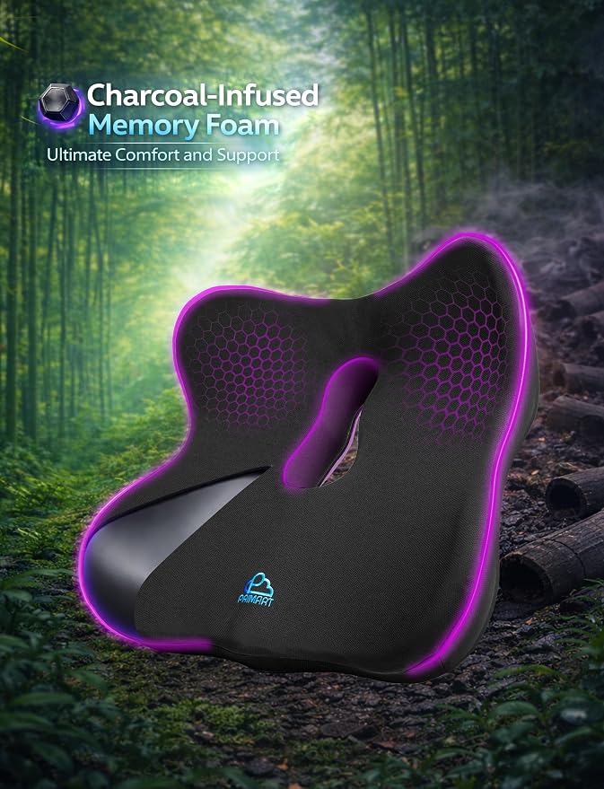 Memory Foam Seat Cushion for Pressure Relief, Ergonomic Office Chair Cushion for Coccyx, Sciatica & Tailbone Pain Relief, Hemorrhoid Donut Pillow, Cushion for Postpartum Pregnancy, After Surgery - Image 8