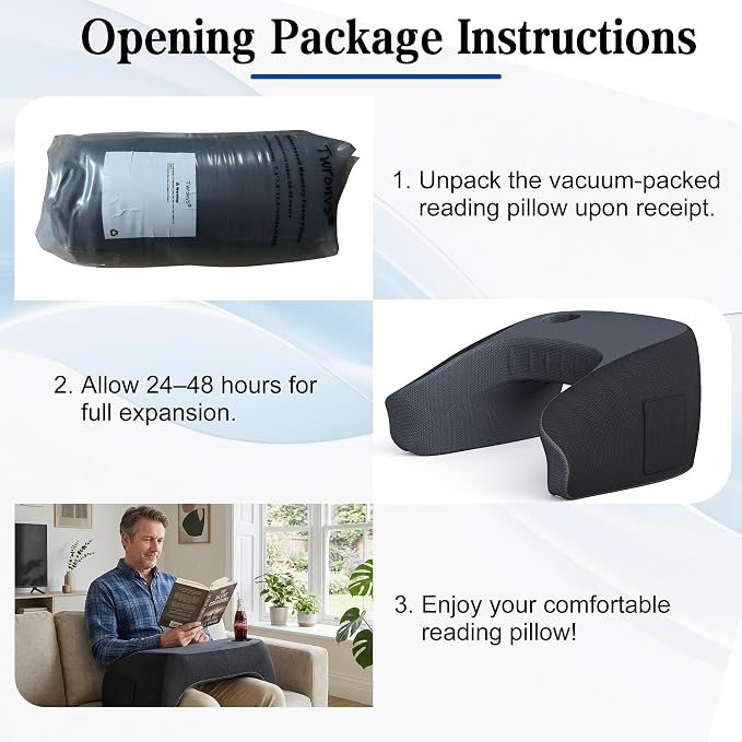 Reading Pillow for Gaming, Ergonomic Memory Foam Lap Desk Pillow | Cup Holder & Pocket, Large Non-Slip Bottom Arm Rest Pillow for Working, Crocheting in Bed, Couch, Floor (Deep Grey) - Image 8