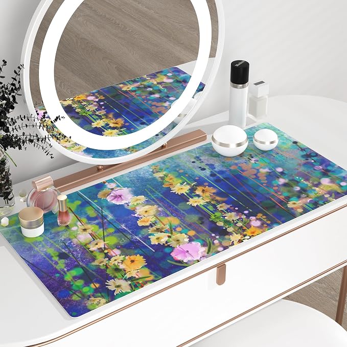 QiyI PU Leather Large Mouse Pad, Office Decor, 31.5" x 15.7", Ivy Flowers | Desk Décor Accessories, Extended Size, Waterproof & Easy to Clean, Smooth Surface, Non Slip Desk Organization - Image 6
