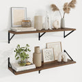Axeman Deep Floating Shelves, 36'' x 10'' Walnut Wall Shelves Set of 2 by Axeman