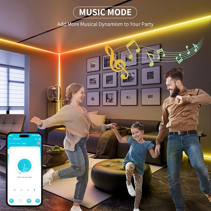 MIWISE RGB Smart IC COB LED Strip Light,32.8ft Color Chasing Flexible LED Tape Light,WS2811 Addressable RGB Strip with APP Control/Music Mode,Work with Alexa/Google,for Home DIY Lighting Projects - Image 7