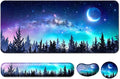 4 in 1 Mouse Pad and Keyboard Wrist Rest,Large Desk Mat,Coaster Set-Forest by Wiabsi