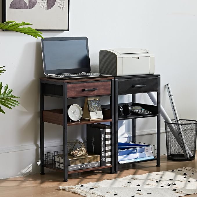 Lerliuo Printer Stand with Storage, 3-Tier Printer Table, Walnut - Image 4