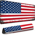 Gaming Desk Mat with Silky Smooth Surface & Exquisite Patterns,31.5x11.8 Inches Large-Sized Mouse Pad, Perfect for Extended Gaming,Work,and Home Office Decor (American Flag 3) by Unknown
