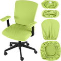 Tallew 4 Pcs Office Chair Covers Set Computer Universal Protective Stretchable Chair Seat Covers Desk Armrest Slipcovers Pads Office Cushion Backrest for Rotating(Lemon Green) by Tallew