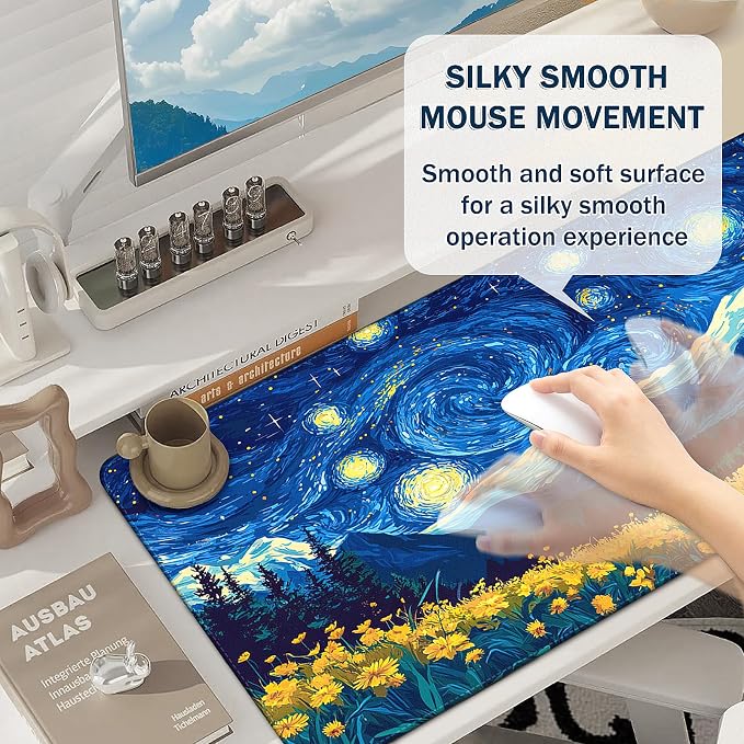 Mouse Pad Gaming - Desk Mat for Keyboard and Mouse - Large Mouse Pad for Desk, Mousepad (35.4" X 15.7") with Non-Slip Base, Desks Pad Mat Office and Home - Image 4