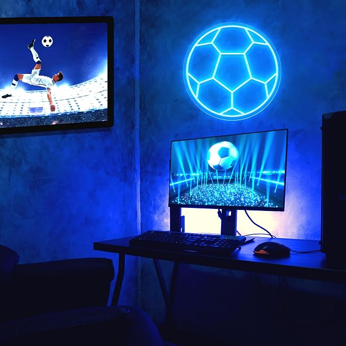 Soccer Neon Sign, Dimmable LED Neon Signs for Wall Decor, Football LED Neon Light, Powered by USB Neon Sign, Sports Neon Signs for Room Bedroom Decor Kids Holiday Gifts - Image 6