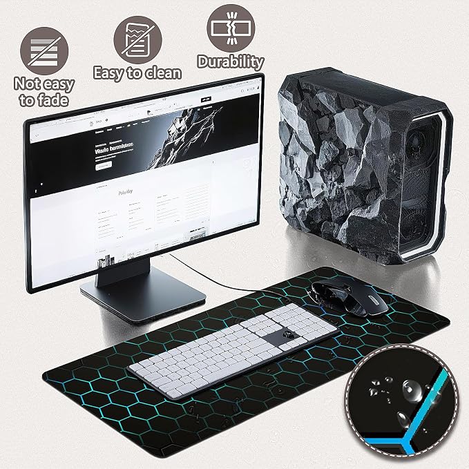Mouse Pad Gaming - Desk Mat for Keyboard and Mouse - Large Mouse Pads for Desk, Gaming Mousepad with Non-Slip Base, Desks Pad (31.5" X 11.8") for Game, Office and Home - Image 4