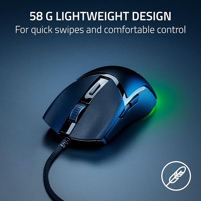Razer Cobra Wired Gaming Mouse, Gen-3 Optical Switches, 58g, Black - Image 2