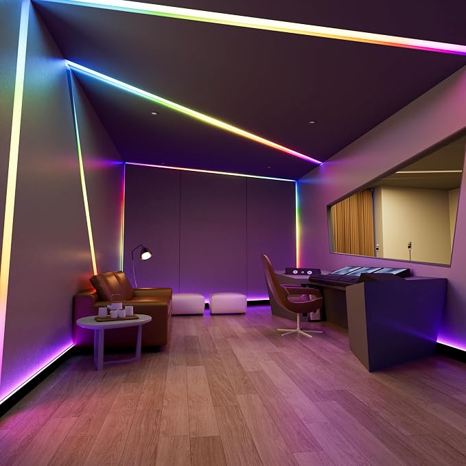 PAUTIX RGB Smart IC COB LED Strip Lights,Work with Alexa/Google Assistant,20ft/6.1m Addressable UL-Listed 24V Chasing Color Flexible Tape Light Multicolor,for Cabinet,TV,Bedroom,Party DIY Decoration - Image 7