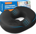 Donut Pillow Seat Cushion, Office Chair Cushion, Black, XX-Large | Ergonomic Design, Breathable Cover, for Tailbone Pain, Hemorrhoids & Long Sitting Hours, for Home & Office by CushZone