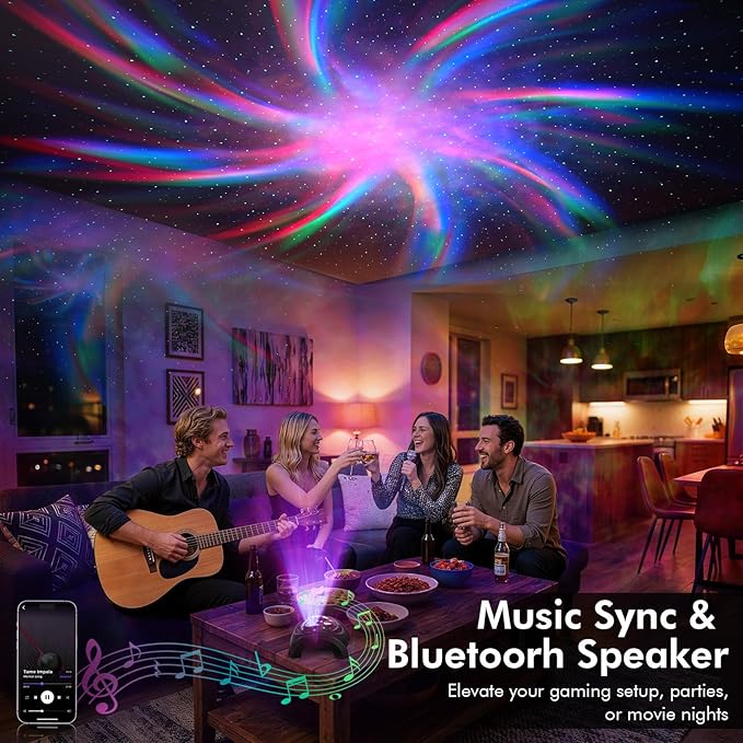 Rossetta Dual Lens Galaxy Star Projector, Aurora Night Light for Bedroom - Image 6
