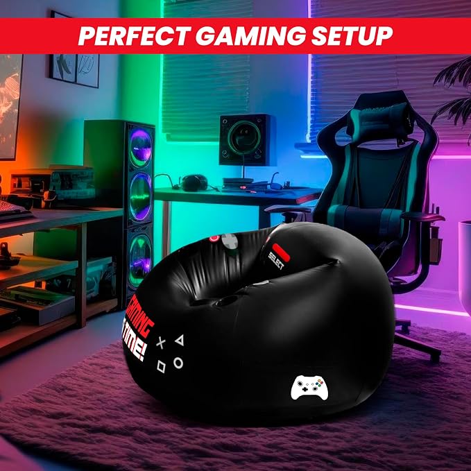Inflatable Gaming Chair for Kids & Teens with Cup Holders and Side Pocket - This Air Gaming Bean Bag Chairs for kids is The Perfect Furniture for Gamer Room Decor - Perfect Gaming Stuff for boys 4-12 - Image 6
